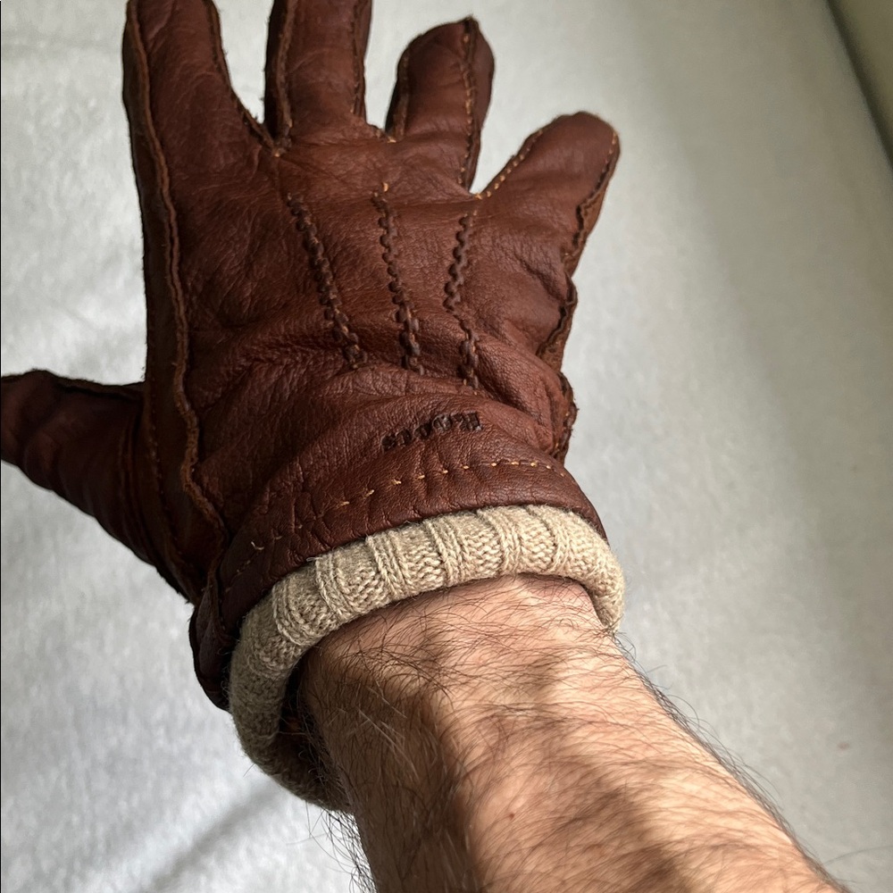 Roots Vintage Collection Brown Deer Leather Warm Gloves